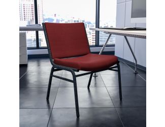 Big & Tall 1000 lb. Rated Burgundy Fabric Stack Chair - Reception Seating