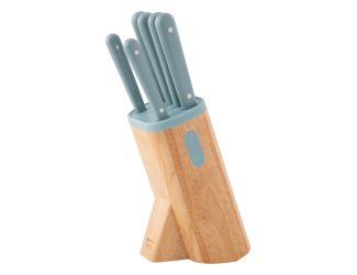 Leo Slate 7pc Knife Block Set, Sage
