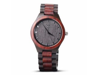 Molten  Red Sandalwood & Ebony Wooden Watch