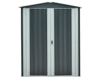 3-Ft. x 5-Ft. x 6-Ft. Galvanized Steel Apex Patio Storage Shed with Handle Lock and 2 Tool Hooks, Da