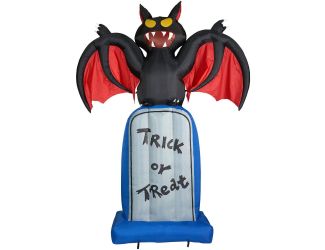 10-Ft. Inflatable Bat on a Tombstone with Lights