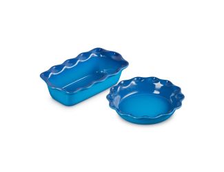 Set of 2 Heritage Fluted Pie Dish and Fluted Loaf Pan Marseille
