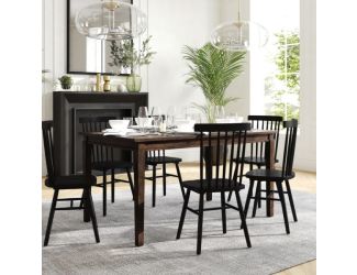 Solid Wood 60 Inch Commercial Grade Dining Table for 4 in Wenge Matte Finish