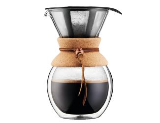 Pour Over 8 Cup Double Wall Coffeemaker w/ Cork Band
