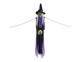 Talking Witch Tree Hugger with Light-Up Eyes for Scary Outdoor Halloween Decoration