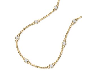 Bezel Lab Diamond Station Necklace Size 18"