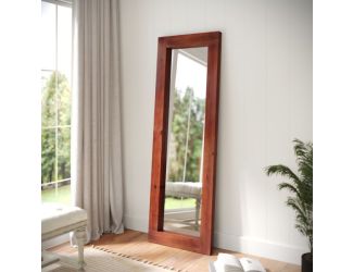 Rustic 22x65 Wood Framed Floor Length Mirror-Wall Mount or Leaning - White Wash