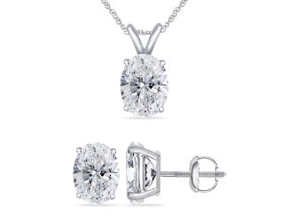 Bright White Pinnacle Oval shape Lab Grown Diamond Screwback Set in 14K Rose Gold 1.40ct, GH, VVS