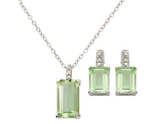 Green Amethyst Earring and Necklace Set