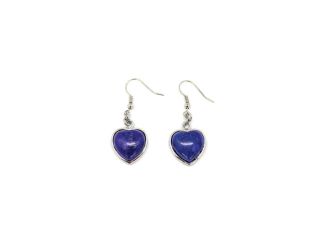 Heart Shaped Lapis Lazuli Earrings
