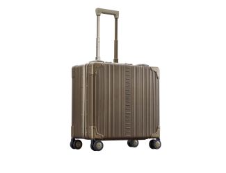 Aleon 17" Deluxe Rolling Wheeled Aluminum Hardside Business Briefcase (Champagne) Brown