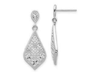 14K White Gold Dangle Earrings