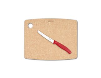 Kitchen Series Medium Natural Cutting Board w/ Red Utility Knife