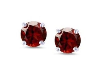 PARIKHS Red Round Diamond Stud in 14k White Gold 0.30ct