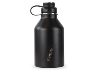 EcoVessel BOSS - 64oz TriMax Triple Insulated Growler with 2-Piece Screw Cap and Infuser Black