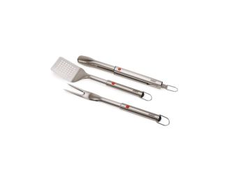 GrillOut 3pc Stainless Steel BBQ Turner Tongs Fork Set