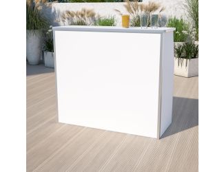 4' White Laminate Foldable Bar