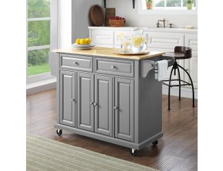 Full Size Wood Top Kitchen Cart