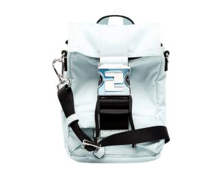 Fendi Fendiness Cyber Blue Nylon Buckle Mini Backpack Crossbody Bag