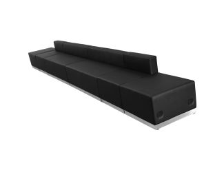 6 PC Black LeatherSoft Modular Reception Configuration w/Taut Back &Seat