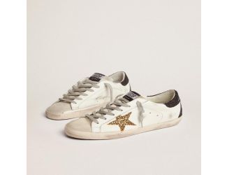 Superstar Sneakers With Gold Star And Glittery Black Heel Tab - (Size 8)