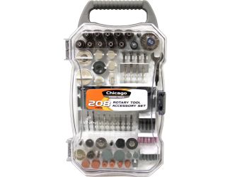 Chicago Power Tool 208-Piece Rotary Tool Accessory Set