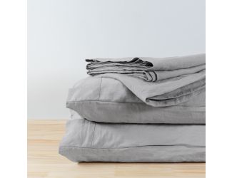 Stonewashed Linen Sheet Sets King Dove Grey