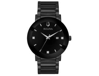 Men's Futuro Diamond Watch Black SS Bracelet