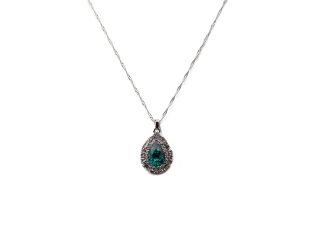 Art Deco Pendant Necklace in Aqua