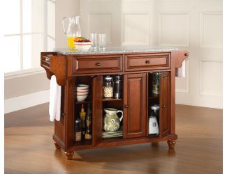 Cambridge Grey Granite Top Kitchen Island (Cherry)