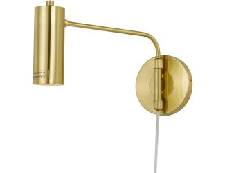 Aurelian Wall Sconce with Metal Shade for Plug-In or Hardwire Installation, Requires T45 Bulb, Pale