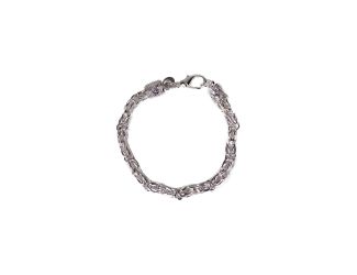 Silver Toned Byzantine Link Bracelet