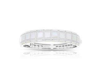 Belle Etoile Round Cubic Zirconia studded White Background Regal Bangle - 925 SS-Medium size