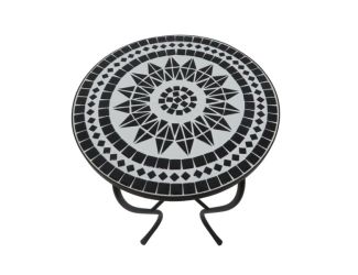 Mosaic Art Collection - Black Lily Accent Table - Black