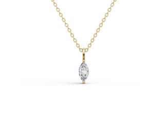 Marquise Lab Diamond Solitaire Pendant Size 0.5 CTW