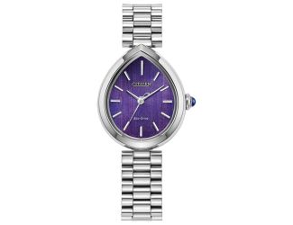 Ladies' Eco-Drive Rainell Stainless Steel Bracelet watch, Purple dial