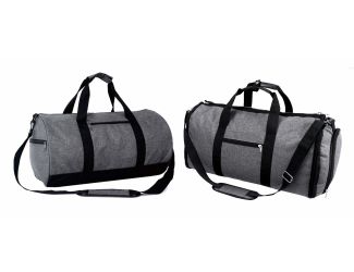 Heather Grey 2 Pc Set - Roll Bag & Convertible Duffel /Garment Bag