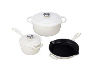 5pc Signature Cast Iron Cookware Set White