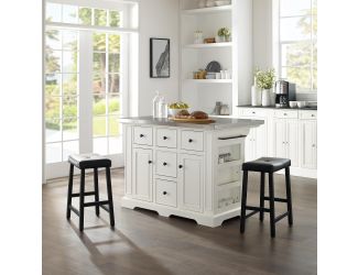 Julia Island W/Uph Saddle Stools