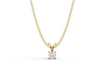 Lab Round Solitaire Pendant Size 2 CT