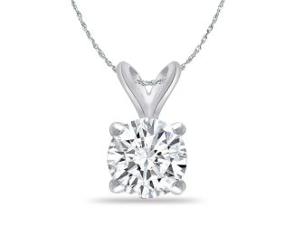 Bright White Round Lab Grown Diamond Pendant in 14K Rose Gold 2.00ct, Color-FG, Clarity-VVS