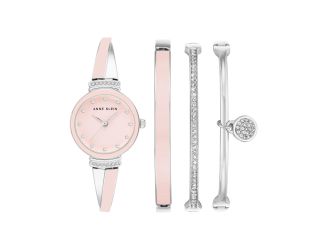 Women's Pink Bracelet Watch Set
