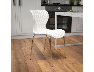 Contemporary Design White Plastic Stack Chair