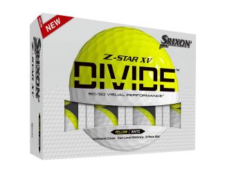 Srixon Z-Star XV Divide White/Yellow Golf Balls - 1 Dozen
