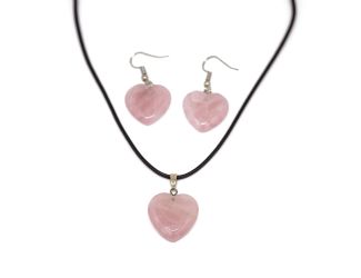 Rose Quartz Heart Jewelry Set