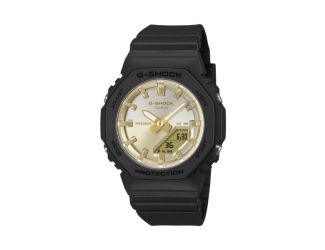 Ladies' Sunset Glow Ana/Digi Black Resin Watch Gold Dial