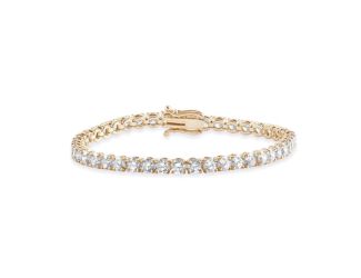 Bright White Privilege Round Lab Grown Diamond Tennis Bracelet in 14K Yellow Gold 8.00ct,EF,VS1 VS2