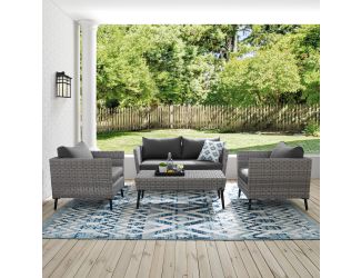 Richland 4Pc Outdoor Wicker Conversation Set