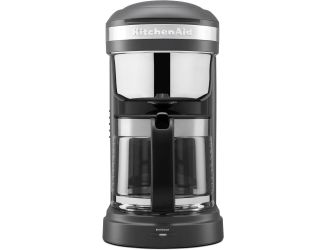 12-Cup Drip Coffee Maker with Spiral Showerhead and Programmable Warming Plate in Matte Charcoal Gra