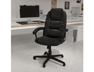 High Back Black LeatherSoft Soft Ripple Upholstered Executive Office Chair